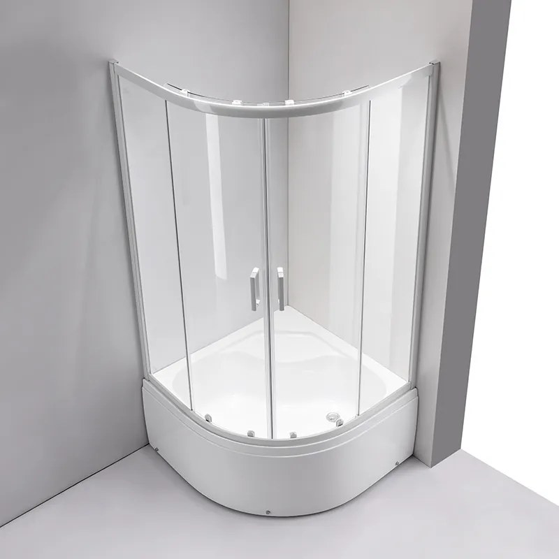 BPS-koupelny Štvrťkruhový sprchovací kút MAJA WH 90x90 cm, biely v sete s hlbokou sprchovou vaničkou