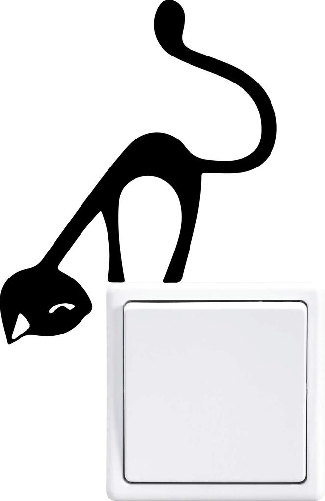 GLIX Zvedavá mačka - samolepka na stenu