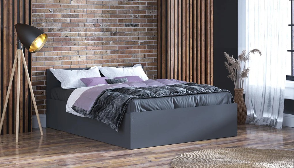Posteľ 180x200 cm s matracom a úložným priestorom SPART1 Černá