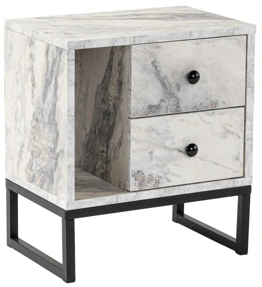Nočný stolík Glimmer Fressia Marble Black