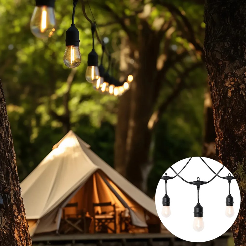 Vonkajšie svetelné reťaze 10 m vrátane LED 10 svetiel Solárne - Russell