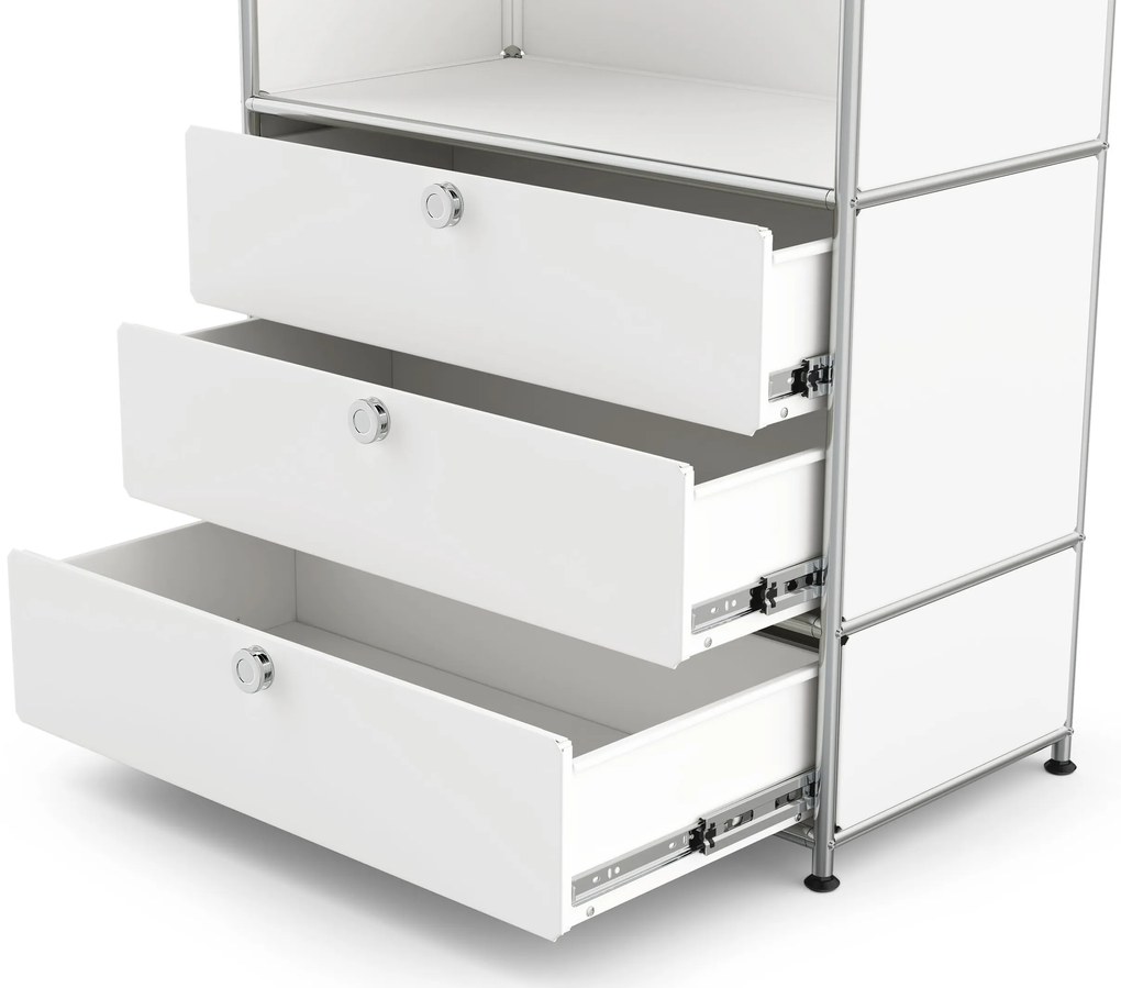 Kovový vešiak »CN3« s tyčou na oblečenie a 3 zásuvkami