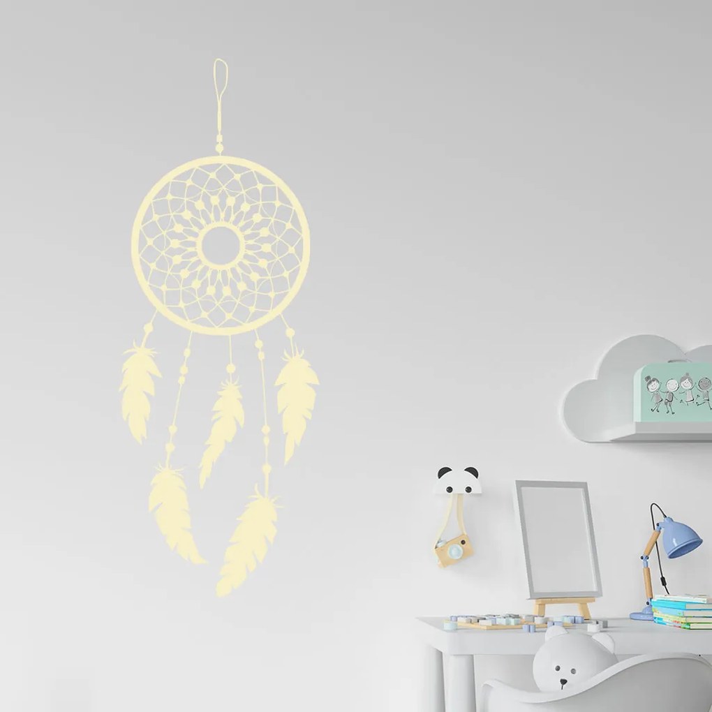 Veselá Stena Samolepka Lapač snov ornament Farba: oranžová, Veľkosť: 100 x 37 cm