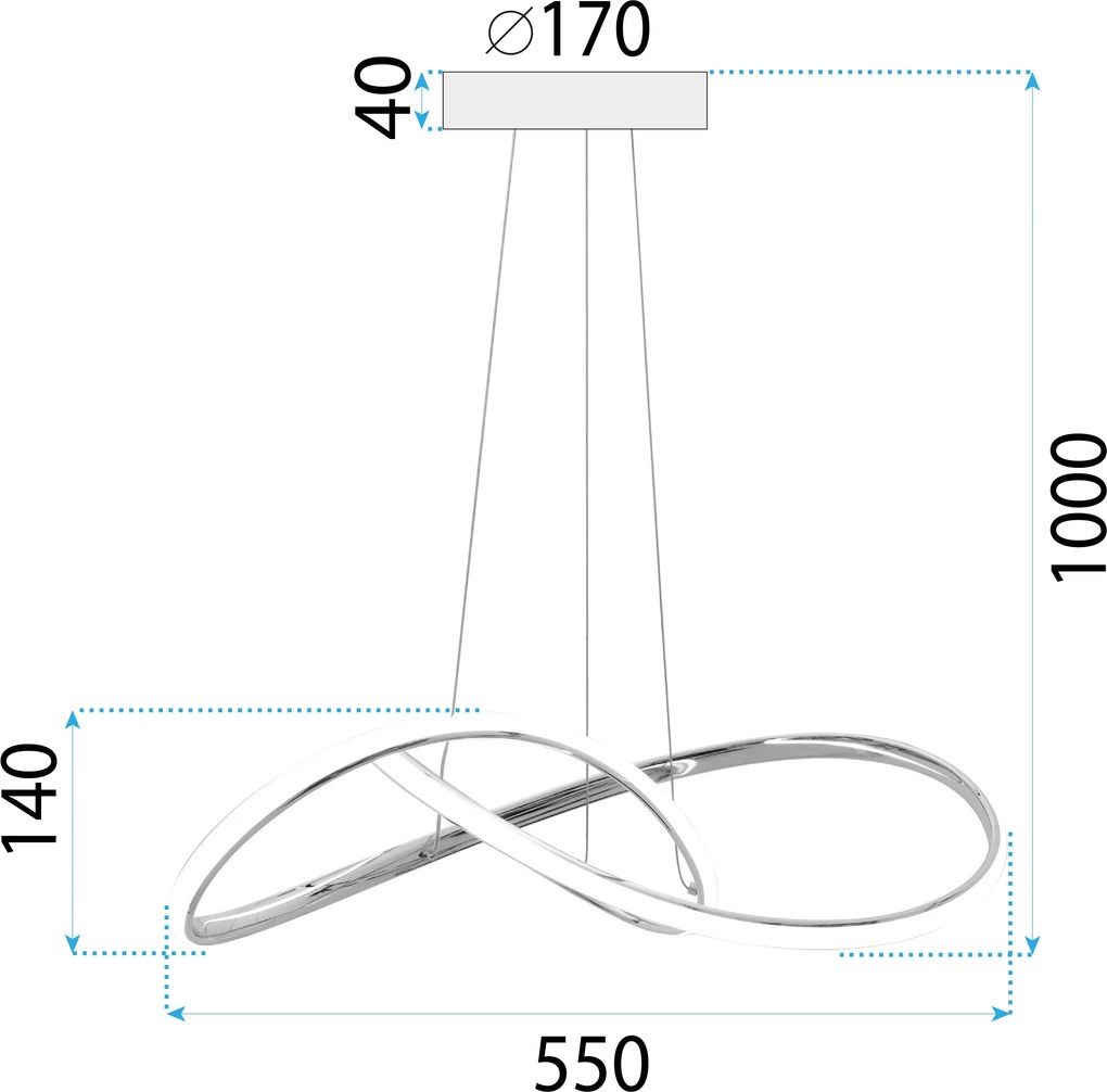 Toolight Toolight, LED stropné svietidlo, neutrálne svetlo 4000K, 32W, APP1601-CP, zlatá lesklá, OSW-05478
