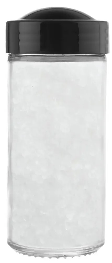 Orion Korenka sklenená s čiernym viečkom a sypátkom BLACK 80 ml