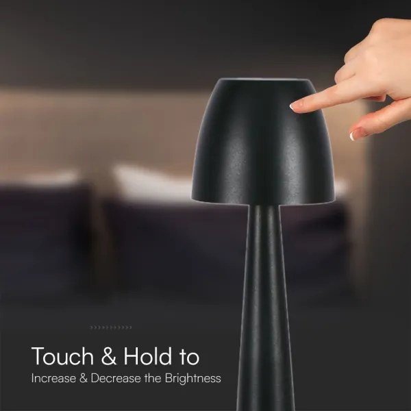 LED Stm. nabíjacia dotyková stolná lampa LED/3W/5V 3000-6000K čierna