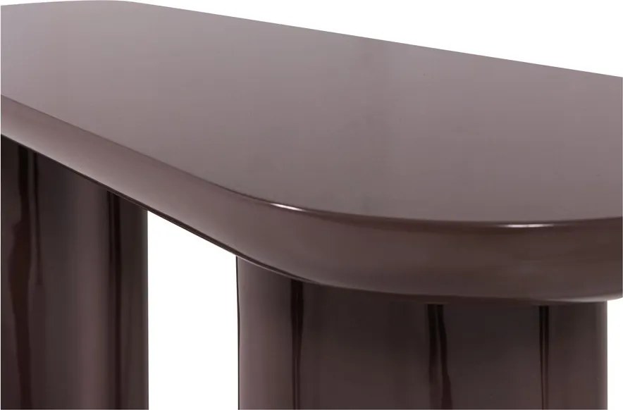Tmavohnedý lesklý konzolový stolík 35x120 cm Evara – WOOOD