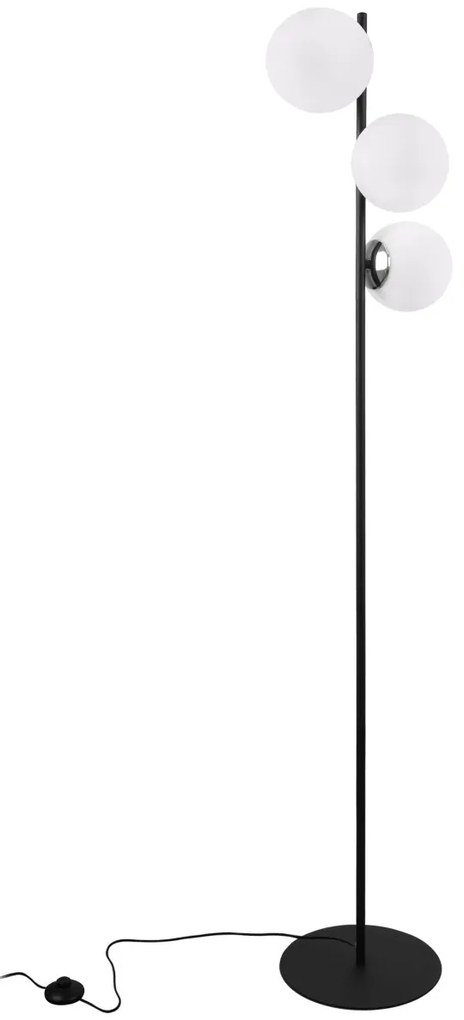 Stojacia lampa Florence, 3x biele sklenené tienidlo, B/CH