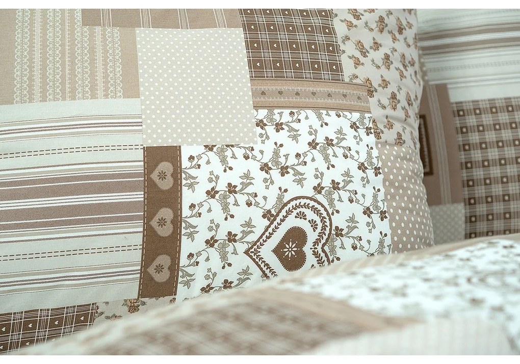 Stanex Bavlnené obliečky Pečvork béžová, 140 x 200 cm, 70 x 90 cm