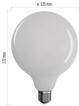 EMOS LED žiarovka Filament E27, G125, 11W, teplá biela