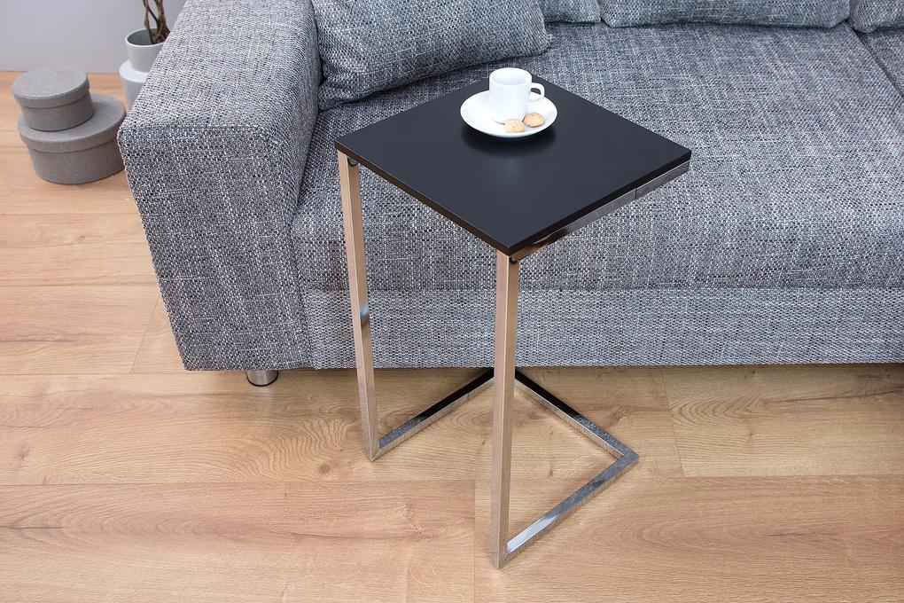 Bighome - Príručný stolík SIMPLE 60 cm - čierna, strieborná