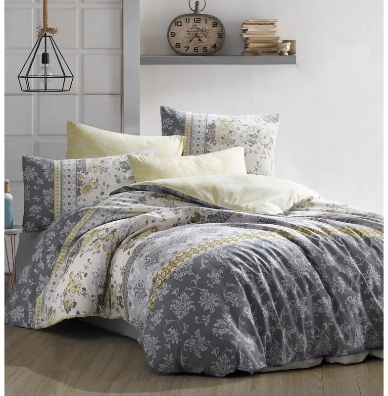 BedTex Bavlnené obliečky Vera sivá, 220 x 200 cm, 2 ks 70 x 90 cm