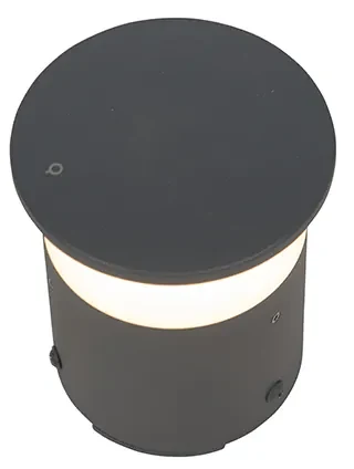 Moderná vonkajšia lampa tmavosivá 12 cm vrátane LED - Bar