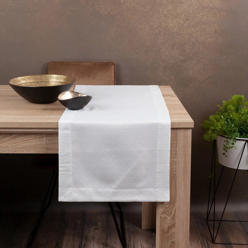 BEHÚŇ NA STÔL ELIZA 40X140 CM BIELY