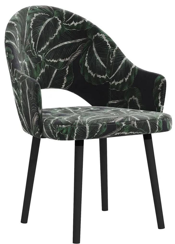 Súprava 2 stoličiek „Lys Jungle Pattern & Black", 56 x 60 x 89 cm