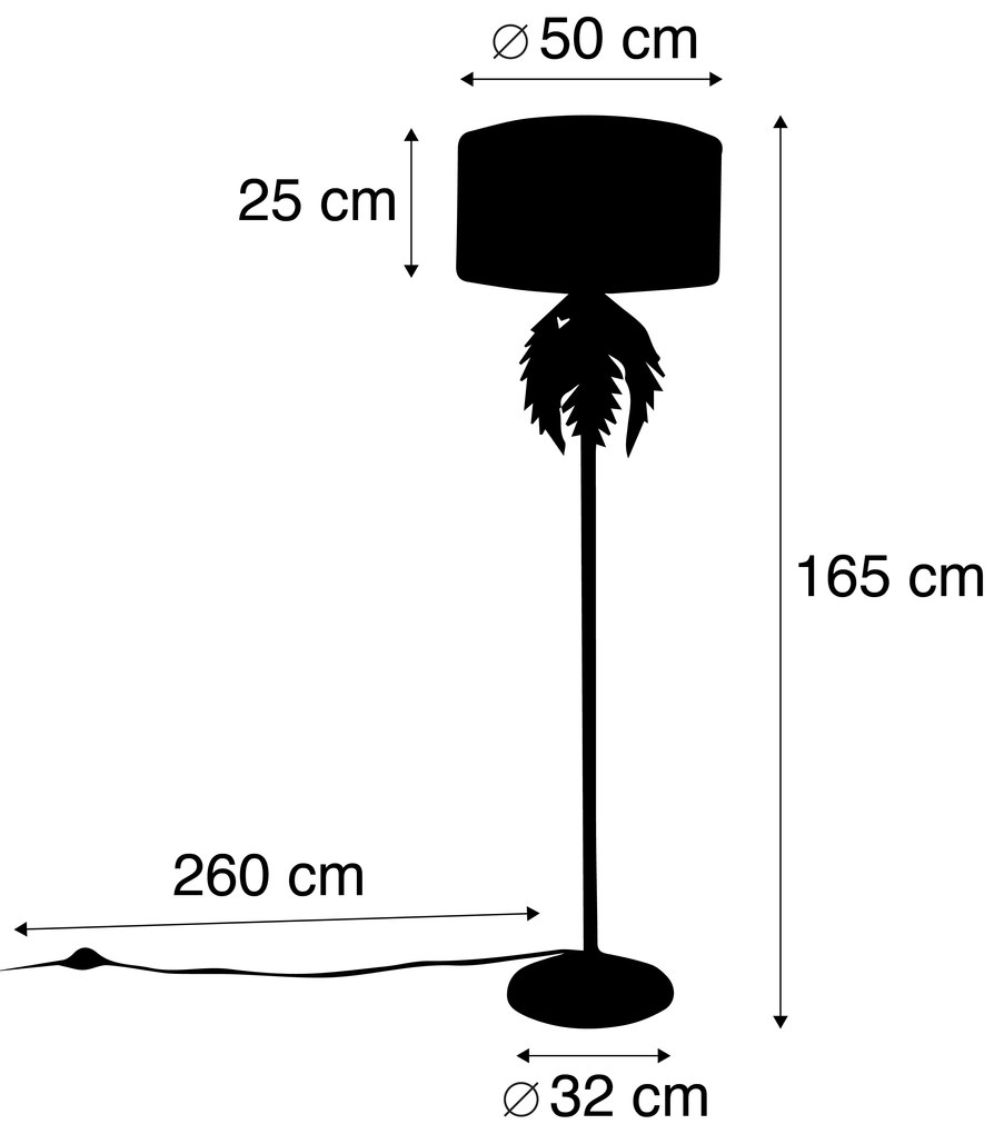 Inteligentná stojaca lampa zlatá 145 cm s tienidlom zeleným vrátane Wifi A60 - Botanica