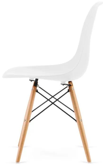 ModernHome Jedálenská stolička sada 4 ks - biele, PC-005 WHITE