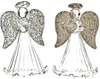 Anděl skleněný se stříbrnými křídly 6 cm  230158