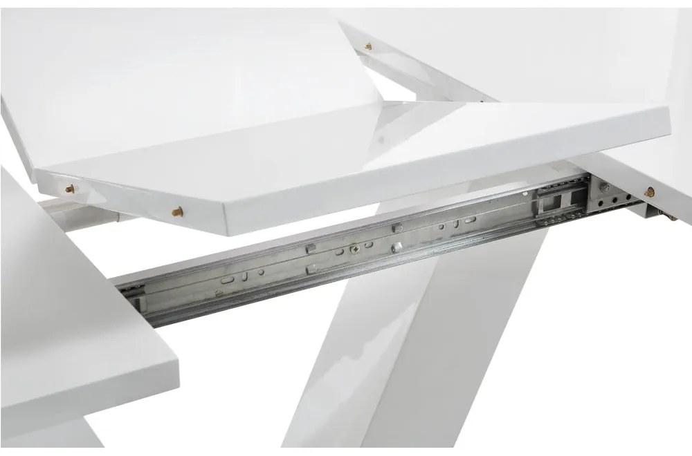 Lesklý rozkladací jedálenský stôl s prídavnou doskou 90x140 cm Aaron – Støraa