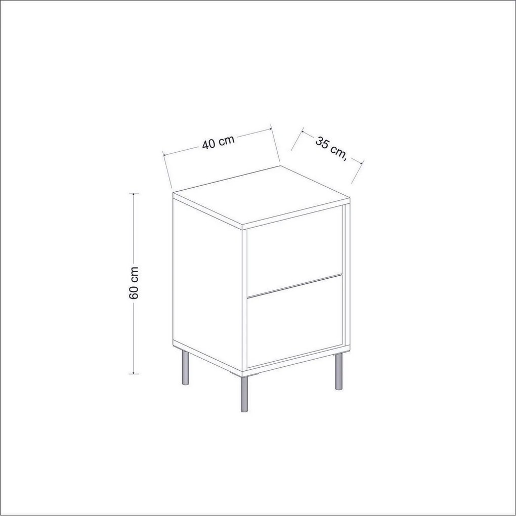 Nočný stolík Imaj White and Gold