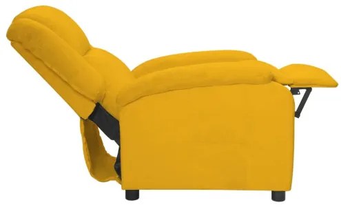 vidaXL Sklápacie kreslo žlté zamatové-