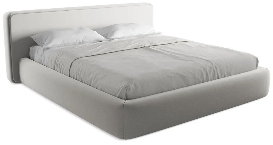 Svetlosivá čalúnená dvojlôžková posteľ s úložným priestorom s roštom 180x200 cm Kiana – Makamii