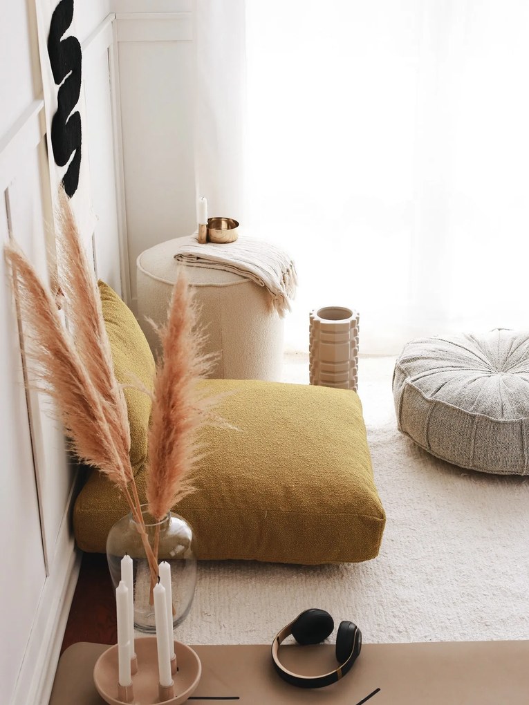 Polštář na podlahu DOKUMA hořčicový