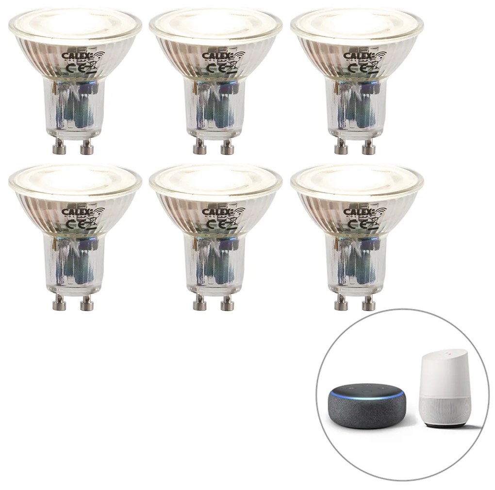 Sada 6 inteligentných stmievateľných LED žiaroviek GU10 5W 345lm 2200-4000K