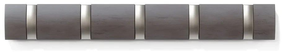 Sivý nástenný vešiak z topoľového dreva Flip - Umbra