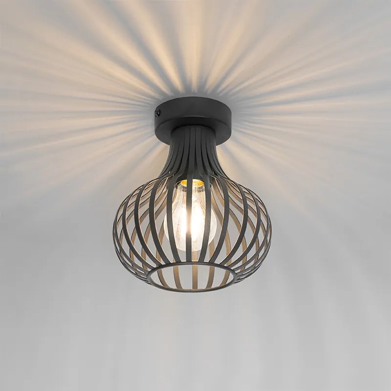 Moderné stropné svietidlo čierne 18 cm - Saffira