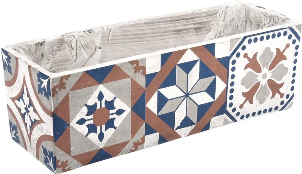 BETÓNOVÝ KVETINÁČ AZULEJOS 13X39,5X13,5 CM VIACFAREBNÁ