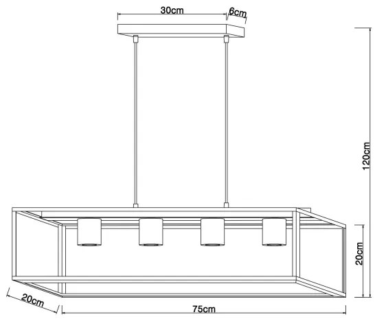 Globo 15476-4H - Luster na lanku HAGAR 4xE27/60W/230V