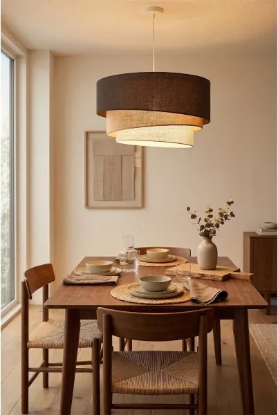 BRILAGI - Luster na lanku TRIO 3xE27/60W/230V pr. 60 cm hnedá/béžová/biela
