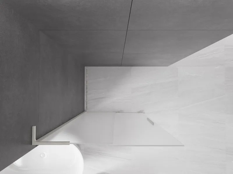 Mexen Velar L, posuvná sprchová zástena Walk-in 120 x 200 cm, 8mm sklo námraza, brúsená oceľ, 871-120-003-33-97