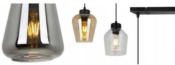 Závesná lampa RIJEKA na sklenených tienidlách Mix