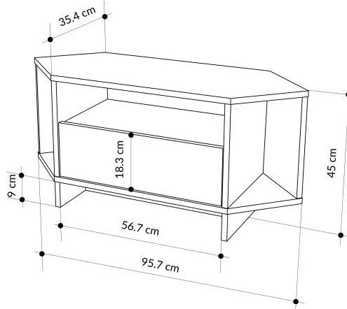 Rohový TV stolík Houseland Viva dub safírový