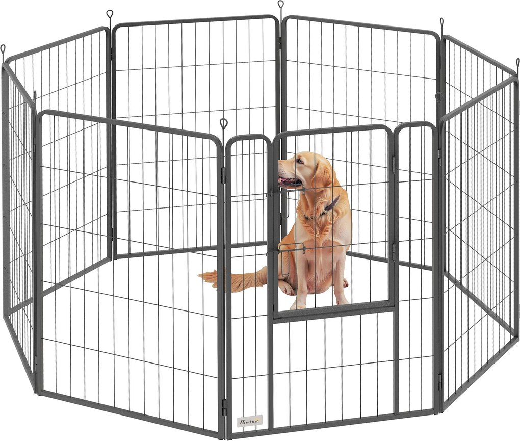 PawHut ohrádka pre šteniatka s 8 panelmi 68x100 cm – bezpečné riešenie pre interiér a exteriér | Aosom