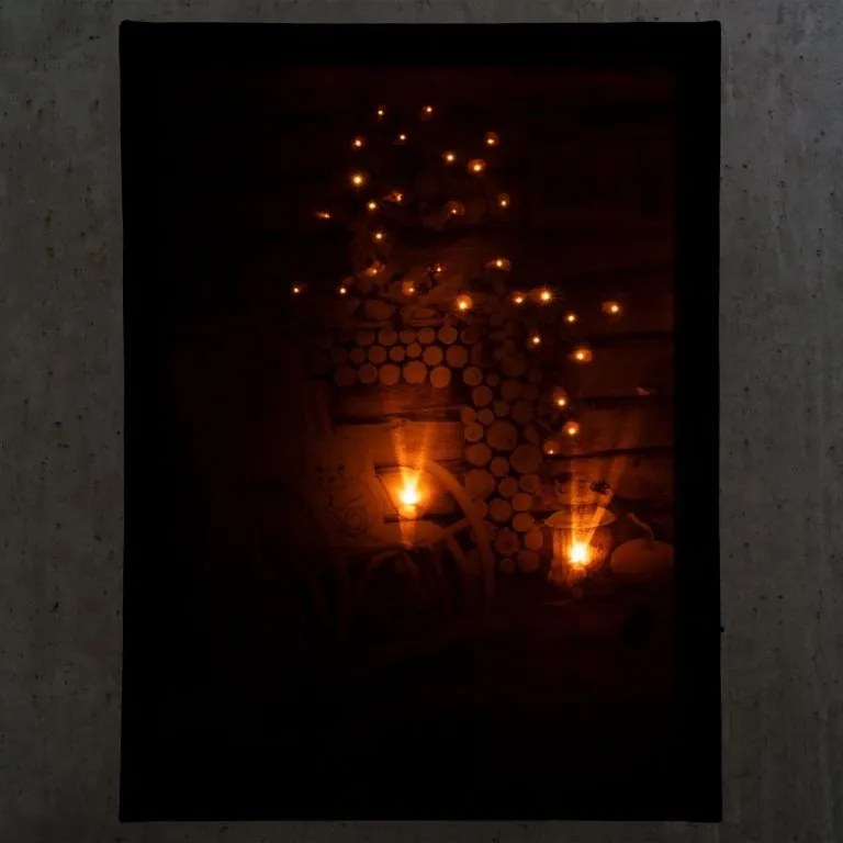 Nexos 86702 Nástenná maľba hojdacie kreslo, 2 LED, 30 x 40 cm