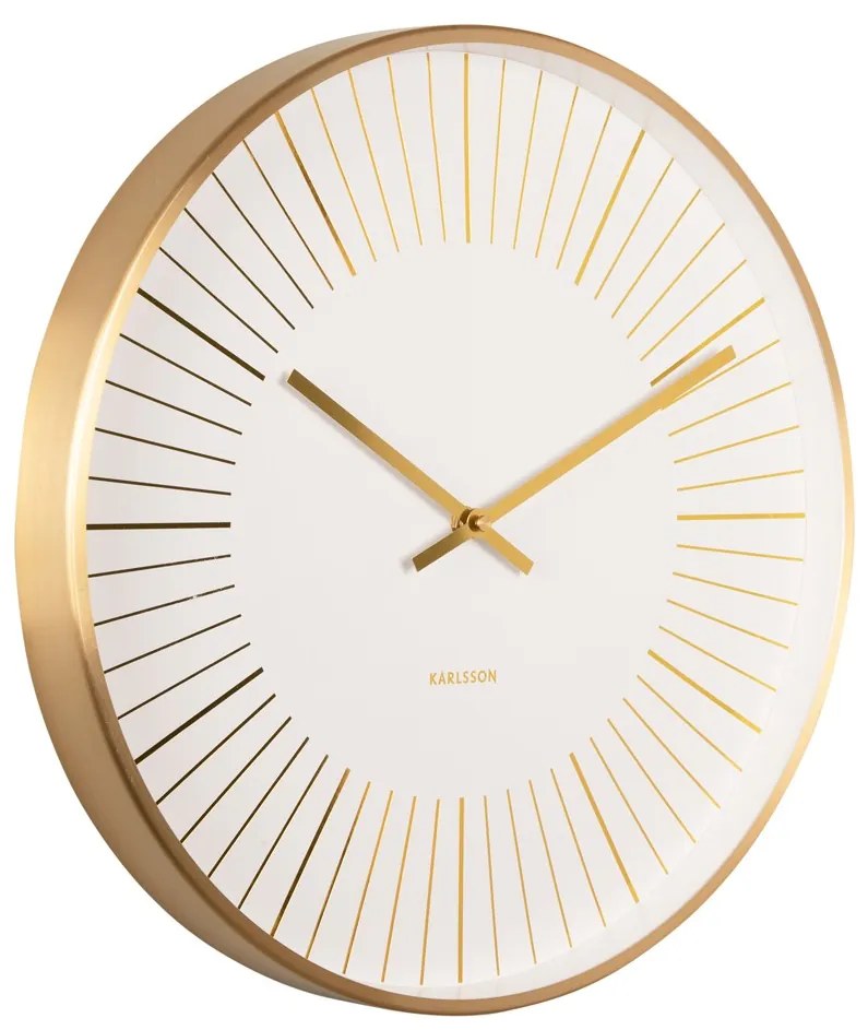 Nástenné hodiny Karlsson Gold Lines KA5917WH (40 cm) – Biele