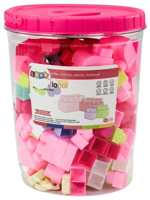 LEAN TOYS Bloky vo vedre, veľká stavebnica - 160 kusov