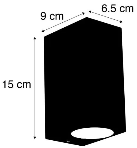 Sada 4 nástenných svietidiel tmavosivá 2-svetlo IP44 - Baleno