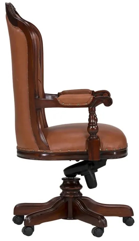 furniture-nabytek.cz - Masívne kancelárske kreslo Cambridge II z mahagónu, lakované, hnedé