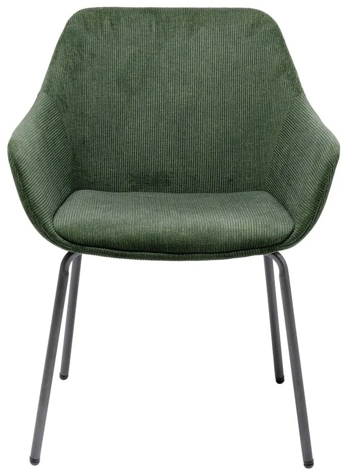 Set 2 zelených zamatových stoličiek s opierkami Kare Design Avignon