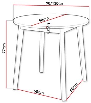 Rozkladací jedálenský stôl 90 cm Kertare S 90 (sivý mramor + čierna) (pre 2-4 osoby). Akcia -6%. Vlastná spoľahlivá doprava až k Vám domov. 1105356