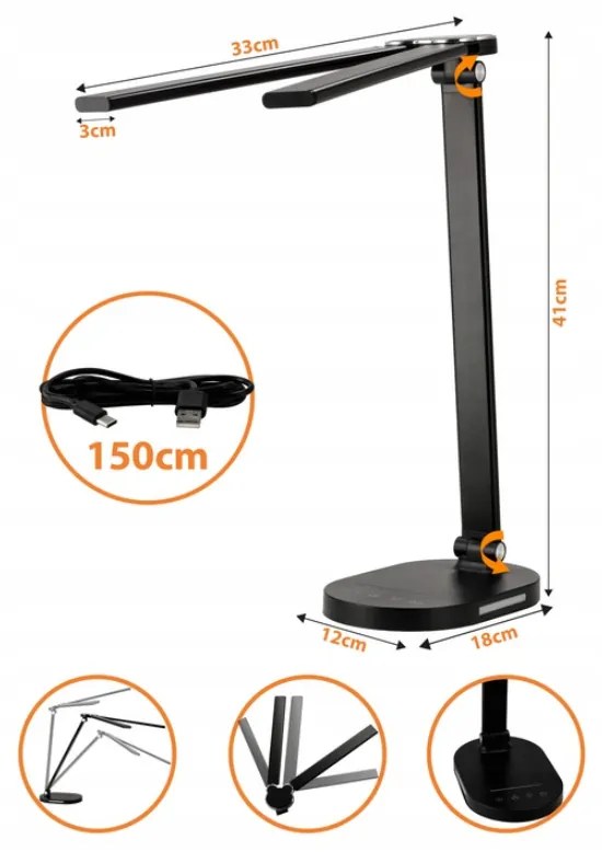BERGE LED dvojitá stolná lampa 8W - BRUSEL