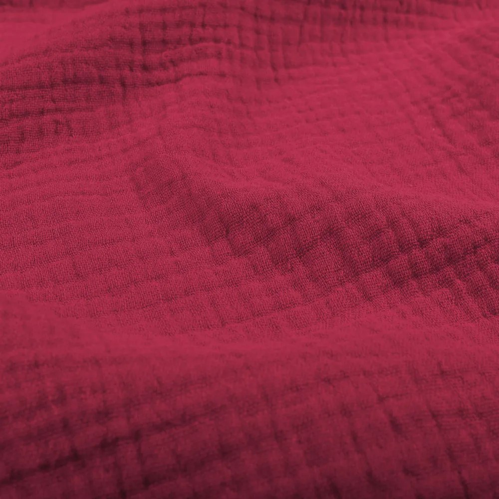 Biante Mušelínová plienka/dečka MSN-042 Malinovo červená - ZVÝHODNENÁ SADA 3 KS 120x120 cm - Sada 3 ks