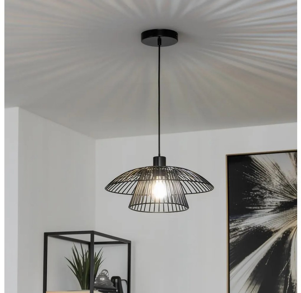 Brilagi - LED luster na lanku CERIA WIRE 1xE27/40W/230V pr. 38 cm čierna