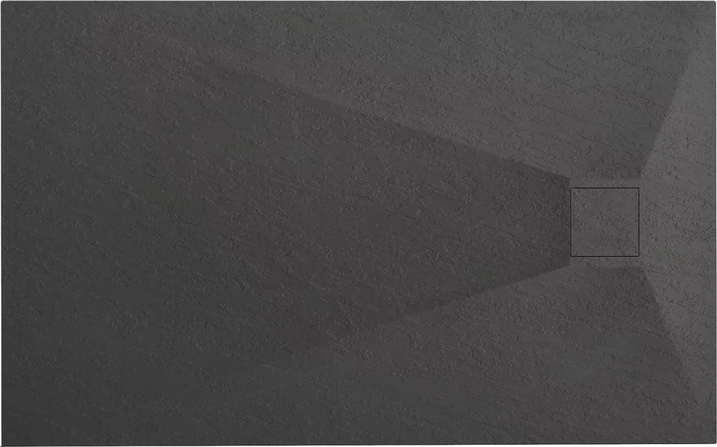 Sprchová SMC vanička REA MAGNUM 80x100 cm - imitácia kameňa - čierna