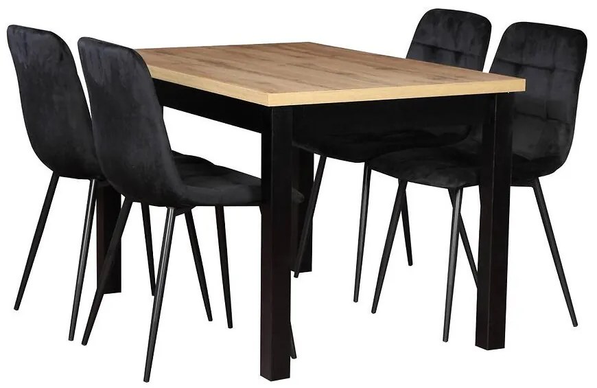 Jedálenská zostava  Kris 1+4 St30+W168 Wotan/čierna