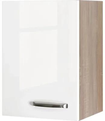 Kuchynská skrinka horná s dvierkami Flex Well Valero šírka 40 cm biela vysoko lesklá